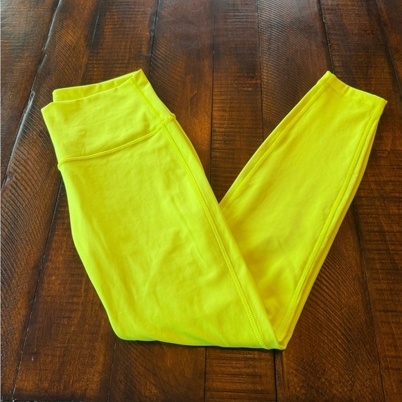 Lululemon Athletica Yellow Leggings High-Waist Stretchy, Like New - Picture 2 of 5